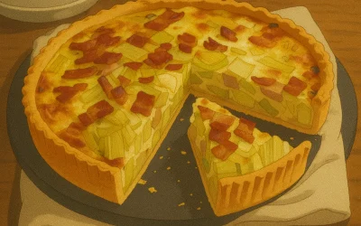 Tarte aux poireaux et lardons
